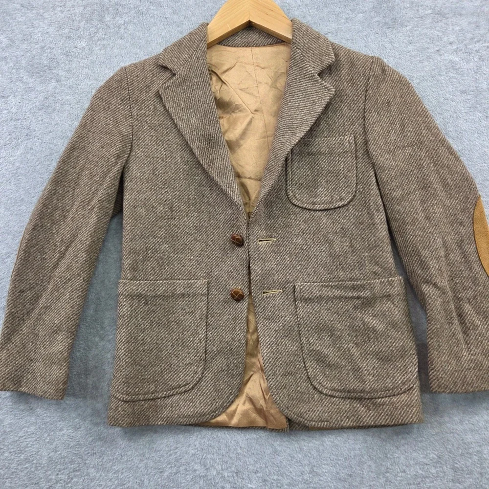 80s Vintage Prep IMP ORIGINALS Boys Size 10 Blazer Tweed Herringbone Sport Coat